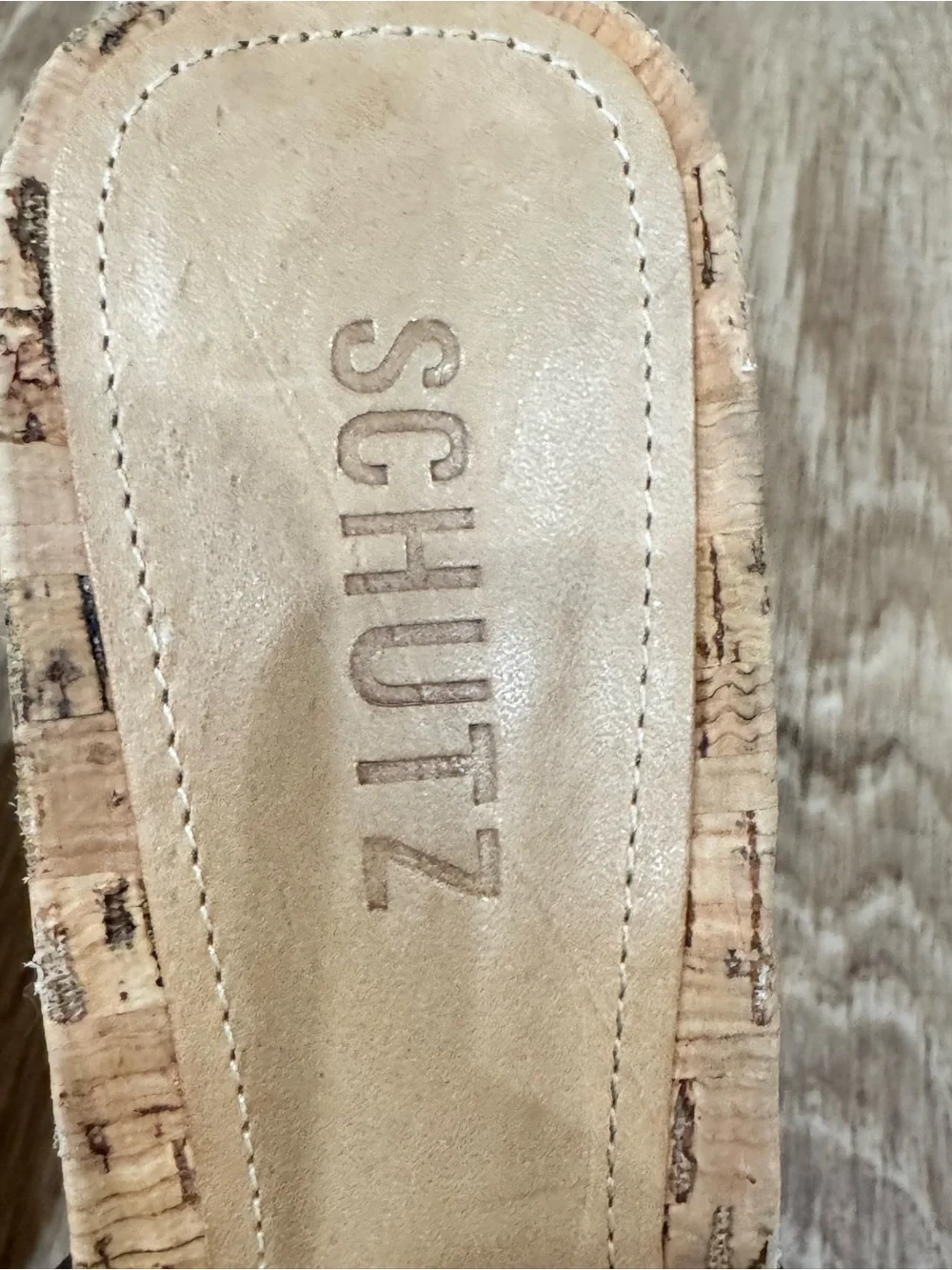 Schutz Dalle Clear Vinyl Cork Platform Wedge Sandals NWOT Women’s 6.5B